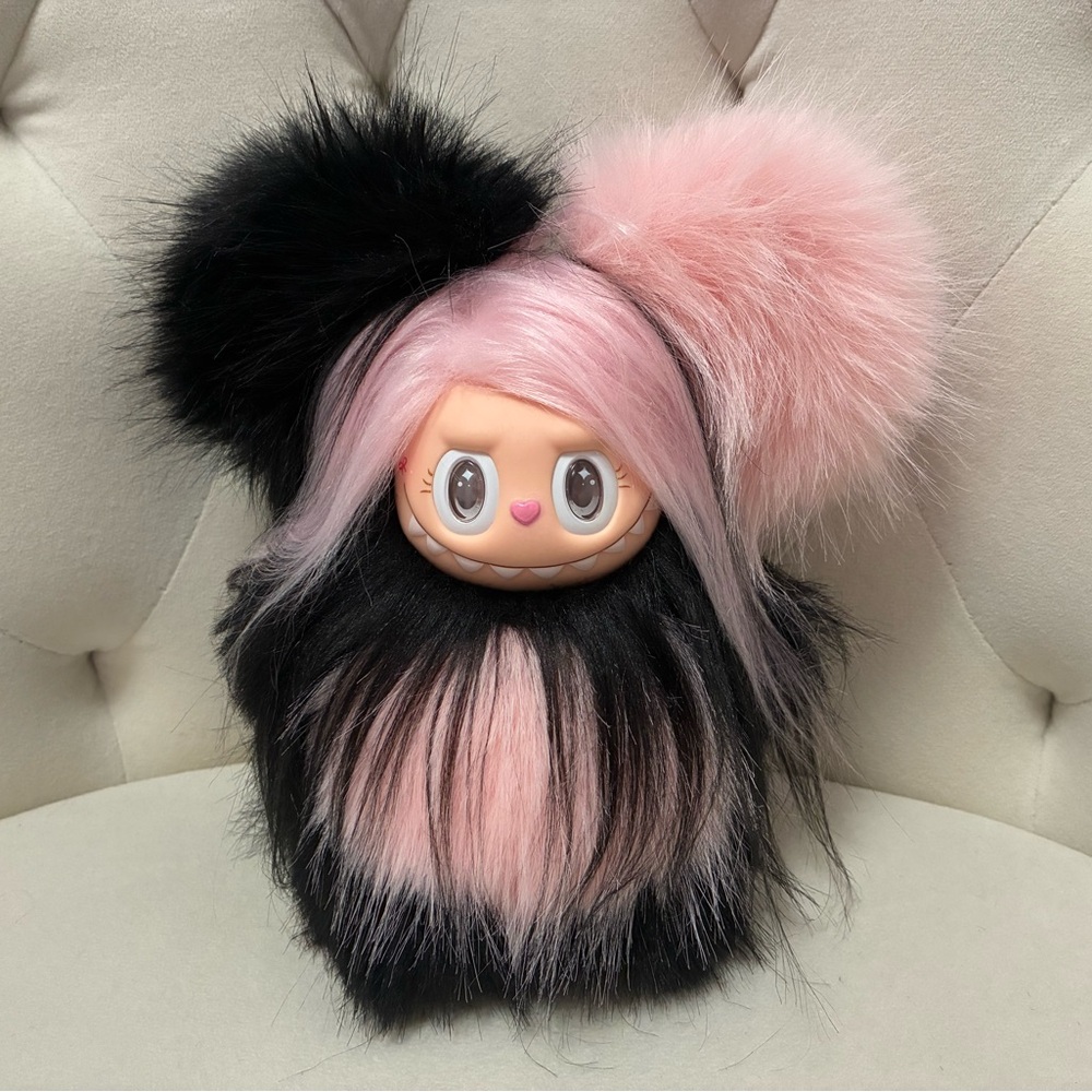 Pink and black custom labubu bear - New, high-quality custom